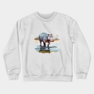 River Hippopotamus Crewneck Sweatshirt